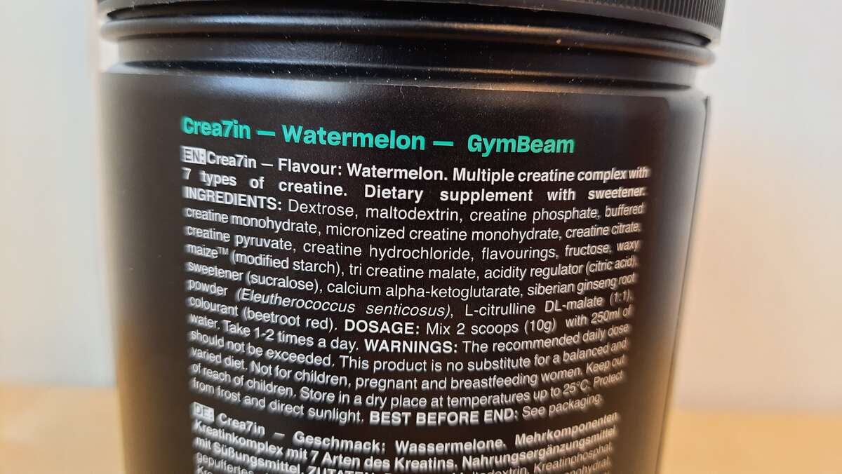 GymBeam Crea7in - kompletné zloženie