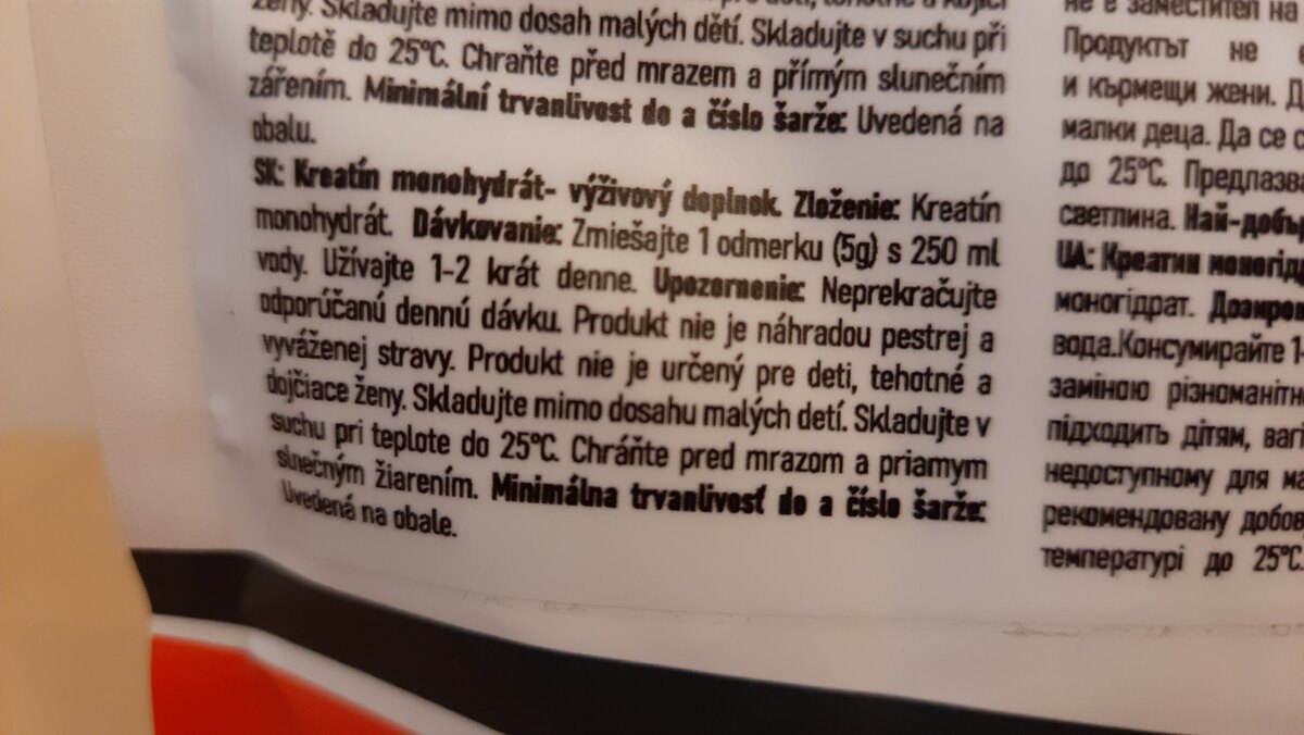 Zloženie a dávkovanie Gymbeam 100 % Kreatín monohydrát