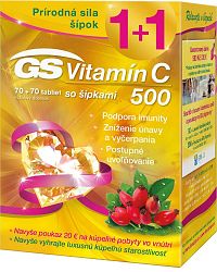 GS Vitamín C 500 so šípkami tbl 70+70 + darčekový poukaz