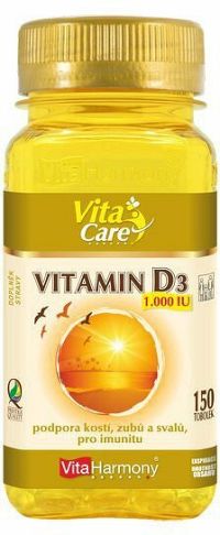 VITAHARMONY Vitamín D3 1000IU 150 kapsúl