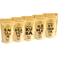 Káva Zlaté Zrnko – Spoznaj najpredávanejšie 1000g (Emília, Brazília, Kuba, Rómeo, Etiópia)