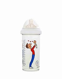 LE BIBERON FRANCAIS Dojčenská fľaša PAPA BEBÉ, 360 ml, 6+m 1×360 ml, dojčenská fľaša