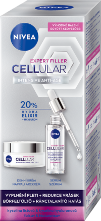 Nivea Cellular Expert Filler hyalurónové sérum pre všetky typy pleti 30 ml + OF15 denný krém proti starnutiu 50 ml, duopack