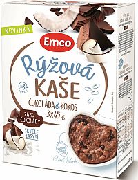 Emco Ryžová kaša čokoláda a kokos 3x45 g