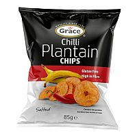 Grace Bezlepkové chipsy zo zelených banánov plantain chilli 85 g