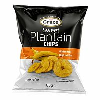 Grace Bezlepkové chipsy zo zelených banánov plantain sladké 85 g