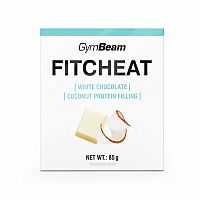 GymBeam Fitcheat Proteínová čokoláda biela čokoláda a kokos 80 g